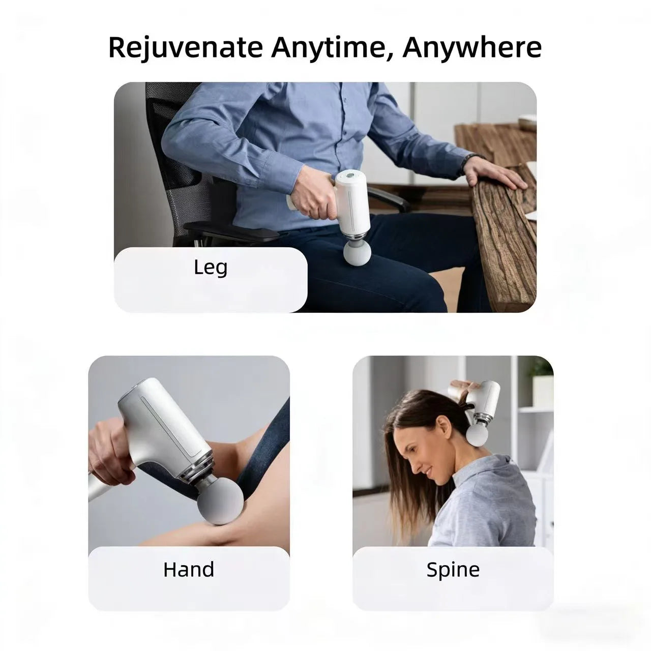 Massage Therapy Portable Massage Gun - 4 Interchangeable Heads & LED Display - Percussion Massager Use Anytime, Anywhere