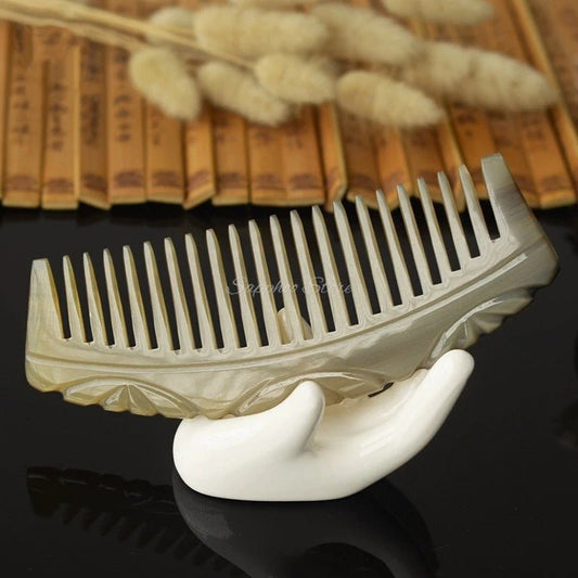 Massage Therapy Tibet Yak Horn Comb for Geisha