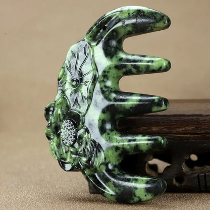 Massage Therapy Tibetan Lotus Jade Comb for Geisha