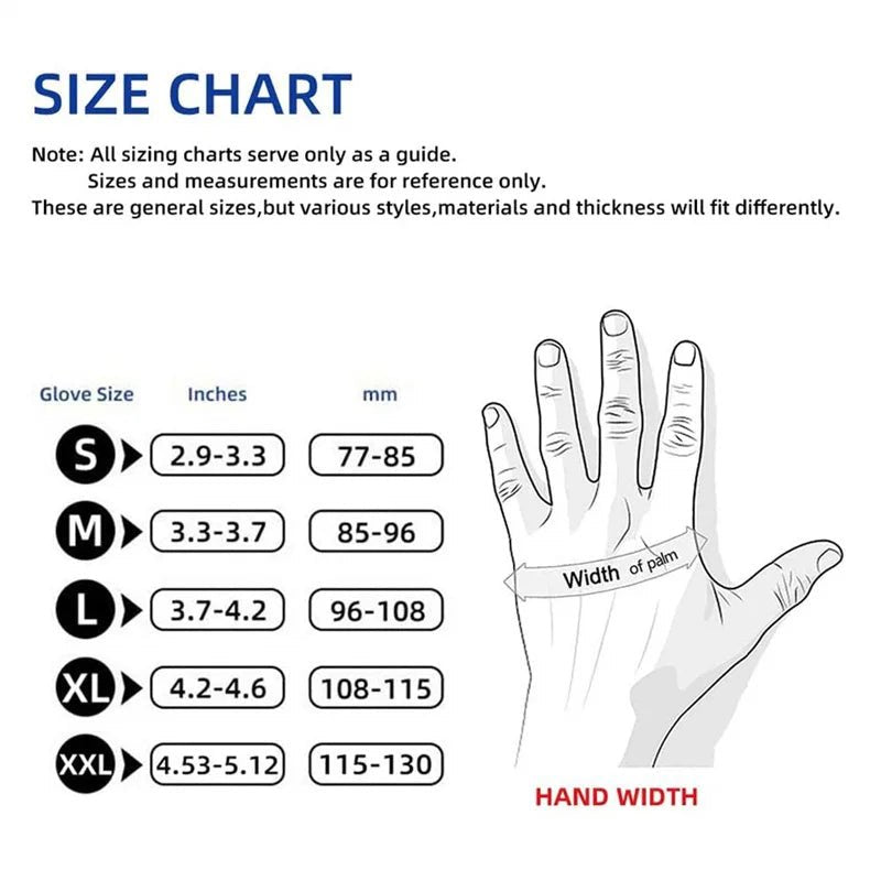 Medical supplies & Equipment Black Nitrile Gloves Size Chart drawing