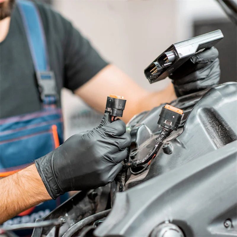 Medical supplies & Equipment Black Nitrile Gloves use to operate big medical equipment picture