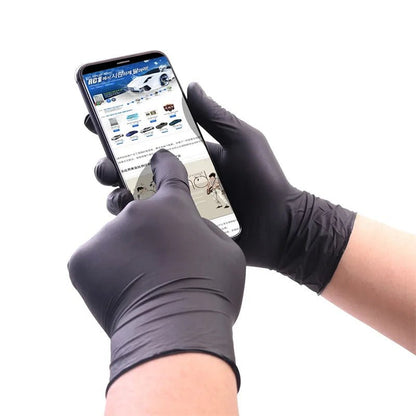 Medical supplies & Equipment Black Nitrile Gloves use your cell phone with it Picture