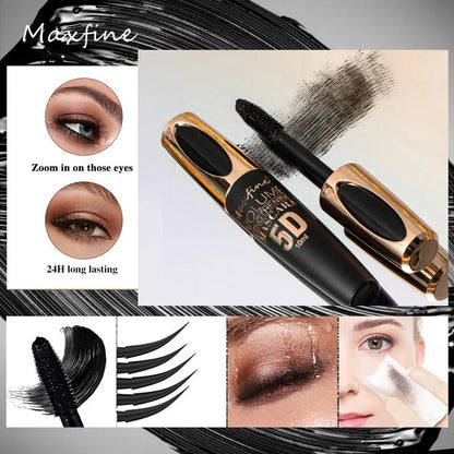 Personal Health Care 5D Silk Mascara with Big Eyes, Strong and Long-Lasting Black Colour and Length, Waterproof