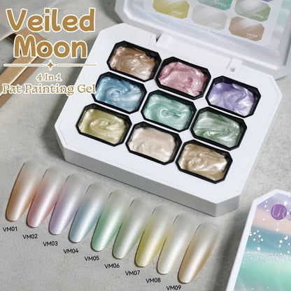 Personal Health Care 9 Colour Gradient Painting Gel Nail 4-in-1 Used For Gradient Nail Stamping Pattern