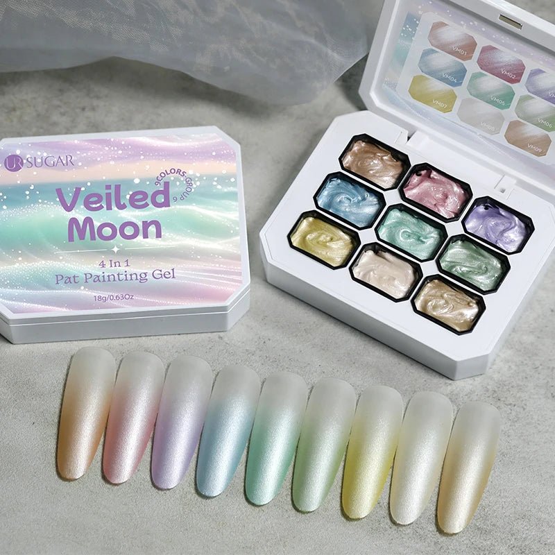 Personal Health Care 9 Colour Gradient Painting Gel Nail 4-in-1 Used For Gradient Nail Stamping Pattern