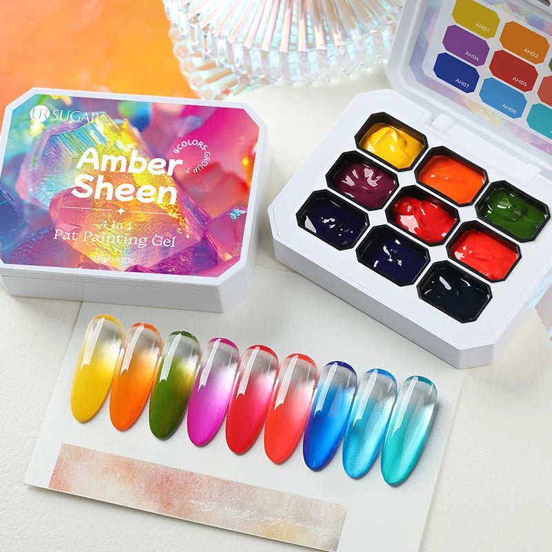 Personal Health Care 9 Colour Gradient Painting Gel Nail 4-in-1 Used For Gradient Nail Stamping Pattern