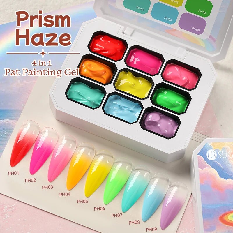 Personal Health Care 9 Colour Gradient Painting Gel Nail 4-in-1 Used For Gradient Nail Stamping Pattern
