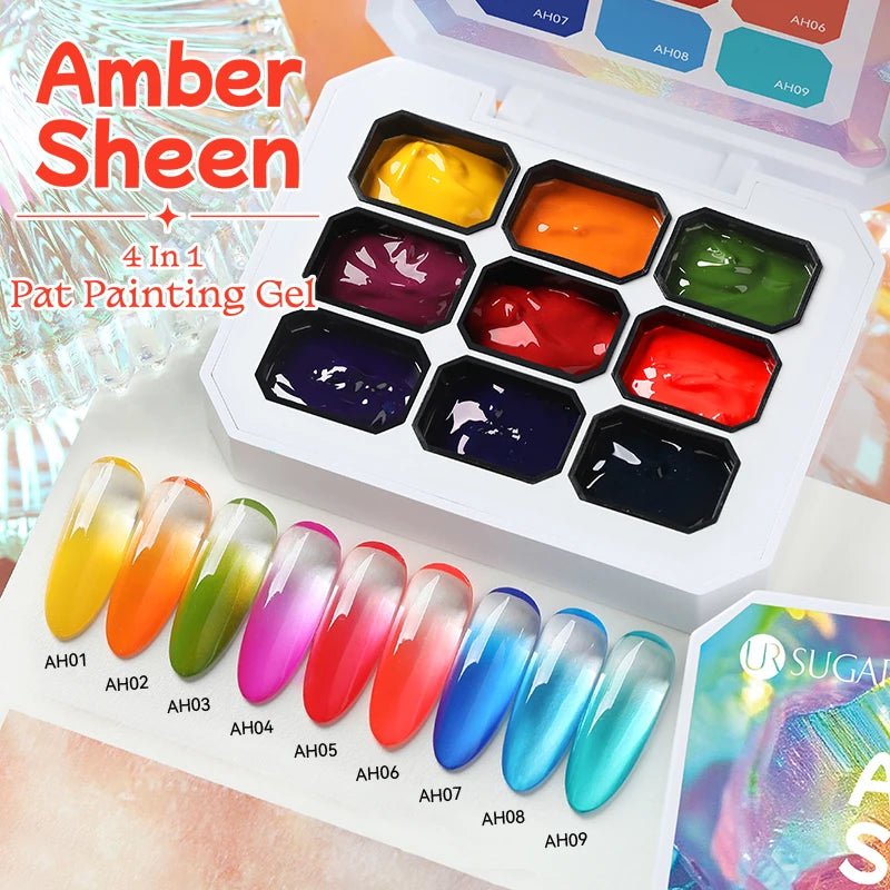 Personal Health Care 9 Colour Gradient Painting Gel Nail 4-in-1 Used For Gradient Nail Stamping Pattern