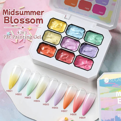 Personal Health Care 9 Colour Gradient Painting Gel Nail 4-in-1 Used For Gradient Nail Stamping Pattern