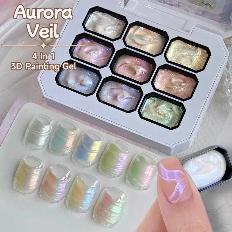Personal Health Care 9 Colour Gradient Painting Gel Nail 4-in-1 Used For Gradient Nail Stamping Pattern