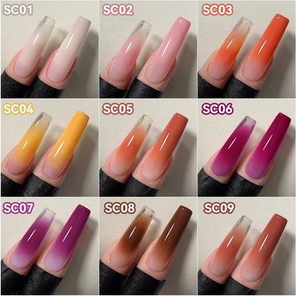 Personal Health Care 9 Colour Gradient Painting Gel Nail 4-in-1 Used For Gradient Nail Stamping Pattern
