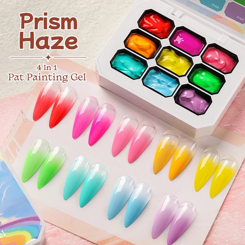 Personal Health Care 9 Colour Gradient Painting Gel Nail 4-in-1 Used For Gradient Nail Stamping Pattern