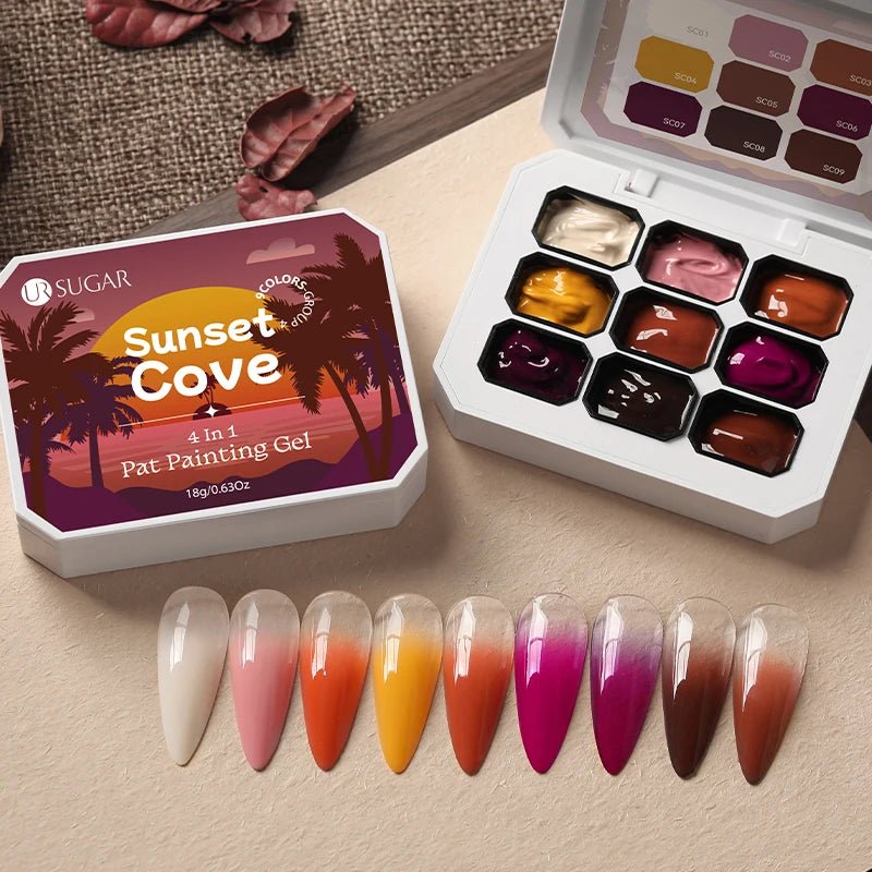 Personal Health Care 9 Colour Gradient Painting Gel Nail 4-in-1 Used For Gradient Nail Stamping Pattern
