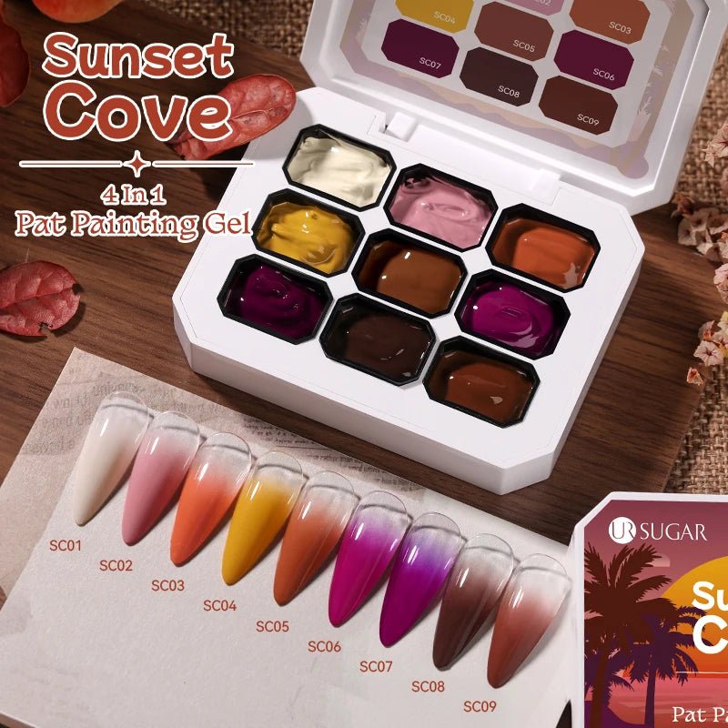 Personal Health Care 9 Colour Gradient Painting Gel Nail 4-in-1 Used For Gradient Nail Stamping Pattern