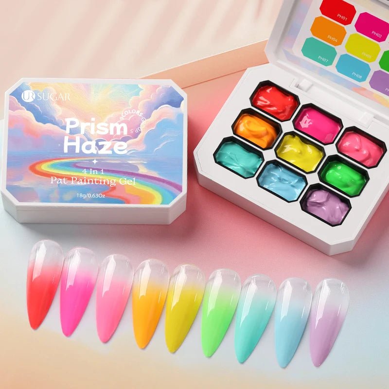 Personal Health Care 9 Colour Gradient Painting Gel Nail 4-in-1 Used For Gradient Nail Stamping Pattern