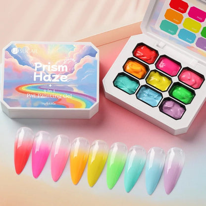 Personal Health Care 9 Colour Gradient Painting Gel Nail 4-in-1 Used For Gradient Nail Stamping Pattern