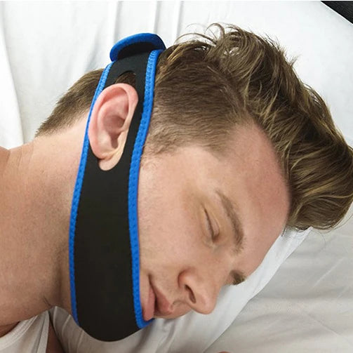 Personal Health Care, Anti-snoring adjustable blue-black colour strap fit sleeping man