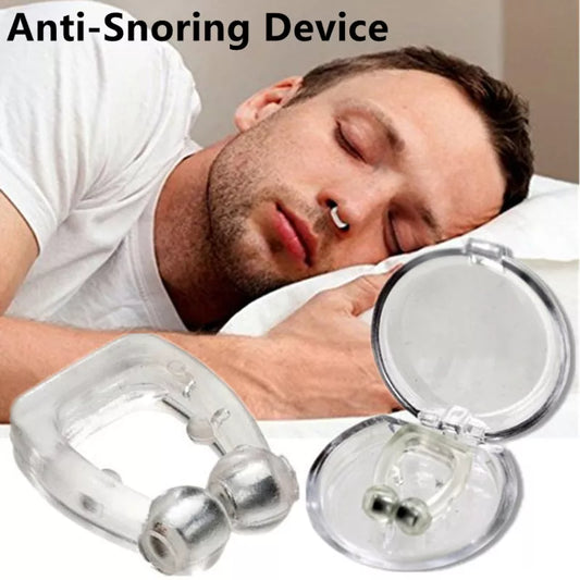 Personal Health Care Anti-snoring clip fit on a sleeping man