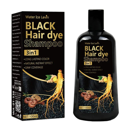 Personal Health Care Black Hair Dye Shampoo 3-in-1 with Ginger & Biotin - Long-Lasting Colour