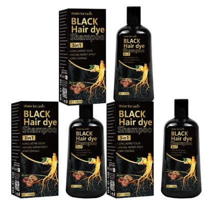 Personal Health Care Black Hair Dye Shampoo 3-in-1 with Ginger & Biotin - Long-Lasting Colour