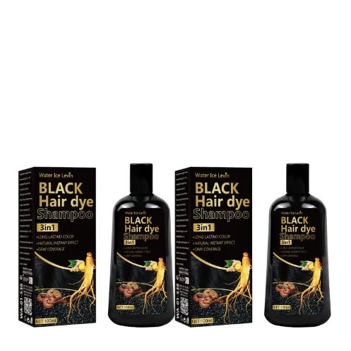 Personal Health Care Black Hair Dye Shampoo 3-in-1 with Ginger & Biotin - Long-Lasting Colour