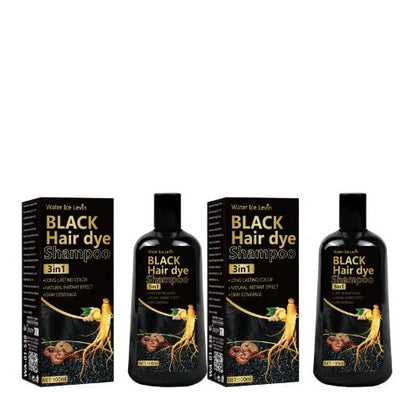 Personal Health Care Black Hair Dye Shampoo 3-in-1 with Ginger & Biotin - Long-Lasting Colour