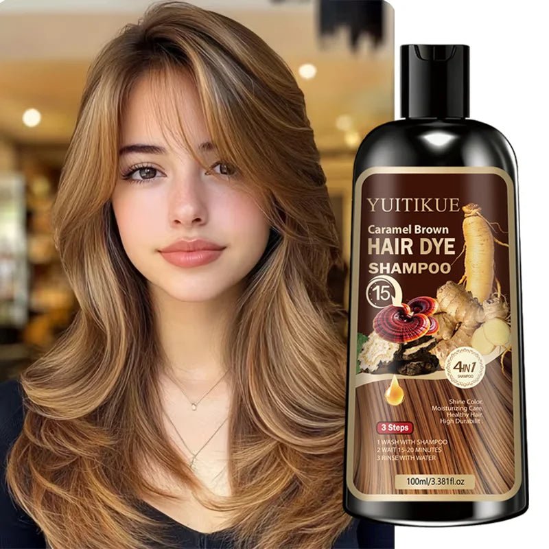 Personal Health Care Caramel Brown Hair Dye Shampoo  4-in-1 Moisturizing For All Hair Types
