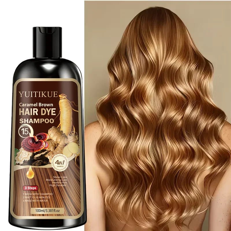 Personal Health Care Caramel Brown Hair Dye Shampoo  4-in-1 Moisturizing For All Hair Types