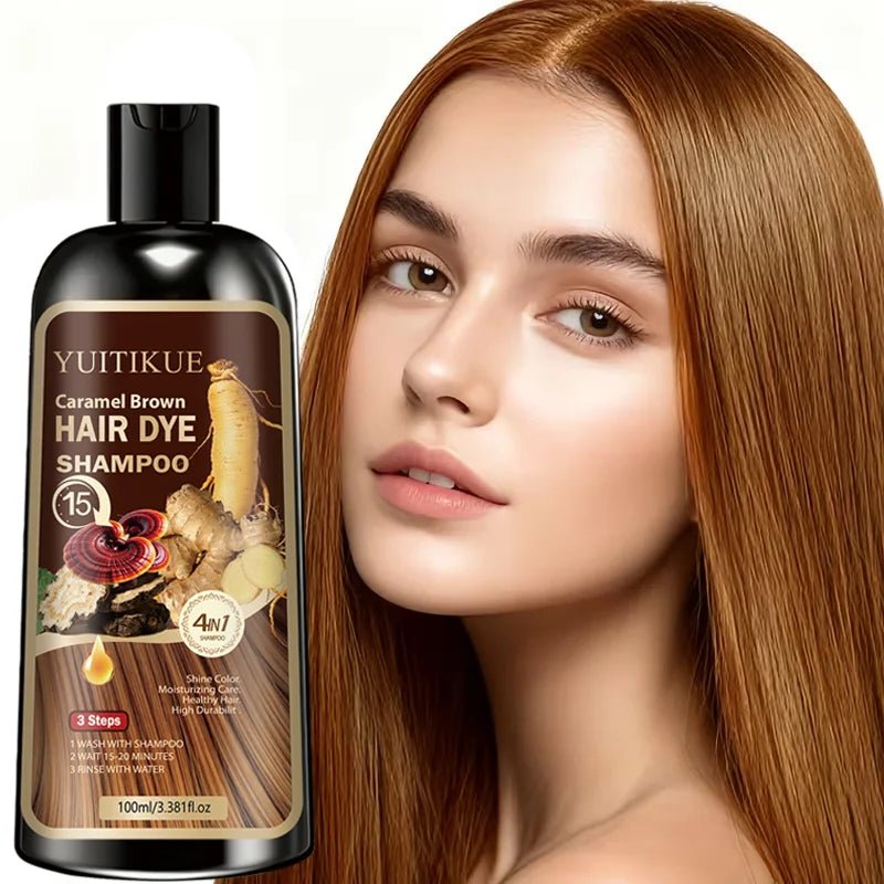 Personal Health Care Caramel Brown Hair Dye Shampoo  4-in-1 Moisturizing For All Hair Types