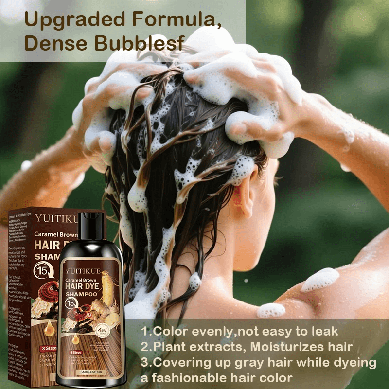 Personal Health Care Caramel Brown Hair Dye Shampoo  4-in-1 Moisturizing For All Hair Types