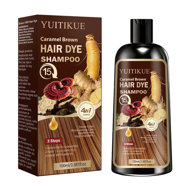 Personal Health Care Caramel Brown Hair Dye Shampoo  4-in-1 Moisturizing For All Hair Types