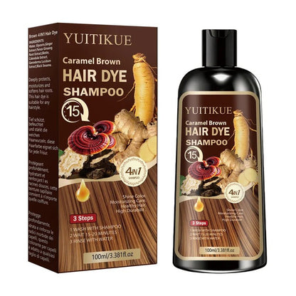 Personal Health Care Caramel Brown Hair Dye Shampoo  4-in-1 Moisturizing For All Hair Types