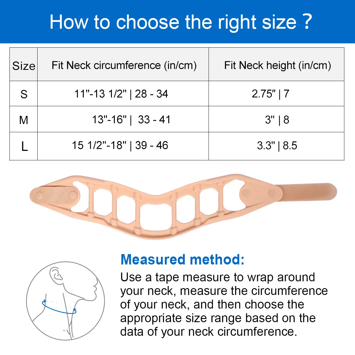 Personal Health Care Cervical Collar Neck Support Breathable Silicone Size