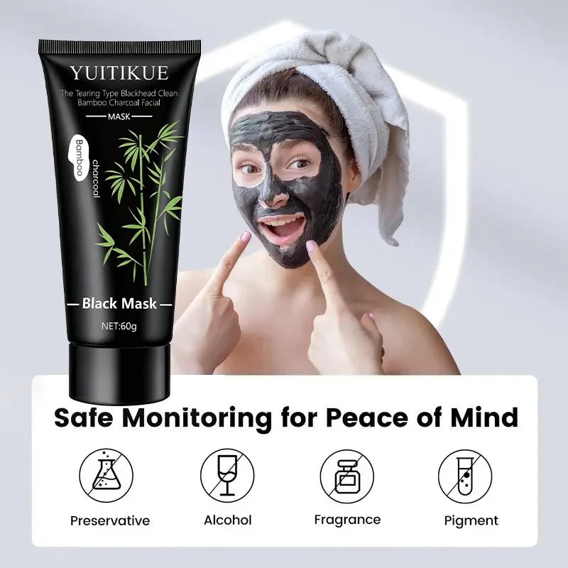 Personal Health Care Charcoal Black Mask  Bamboo 60 g - Tearing for Deep Clear Skin
