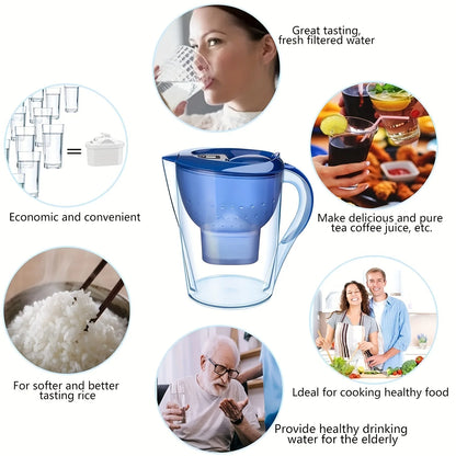 Personal Health Care Charcoal Filter Water Purifier with 3 Filter Device - Alkaline - Activated Carbon and Timer 3.5 L