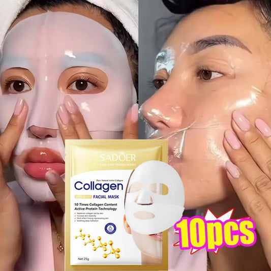 Personal Health Care Collagen Anti-Wrinkle Facial Mask Anti-Aging, Korean Skin Care (10 Pieces)