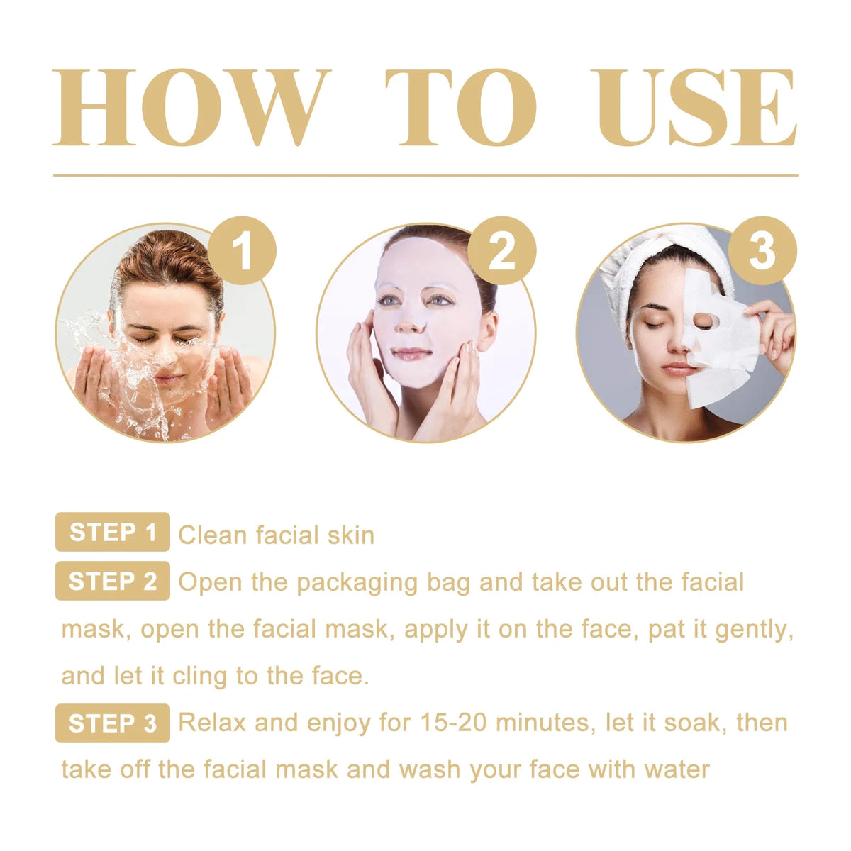 Personal Health Care Collagen Anti-Wrinkle Facial Mask Anti-Aging, Korean Skin Care (10 Pieces)