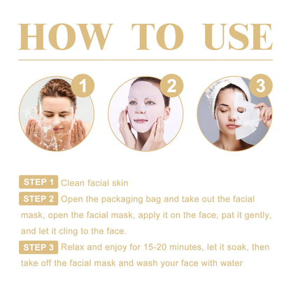 Personal Health Care Collagen Anti-Wrinkle Facial Mask Anti-Aging, Korean Skin Care (10 Pieces)