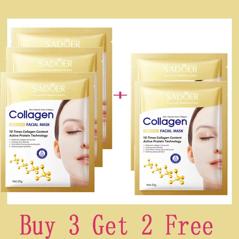 Personal Health Care Collagen Anti-Wrinkle Facial Mask Anti-Aging, Korean Skin Care (10 Pieces)