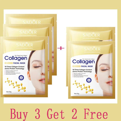 Personal Health Care Collagen Anti-Wrinkle Facial Mask Anti-Aging, Korean Skin Care (10 Pieces)