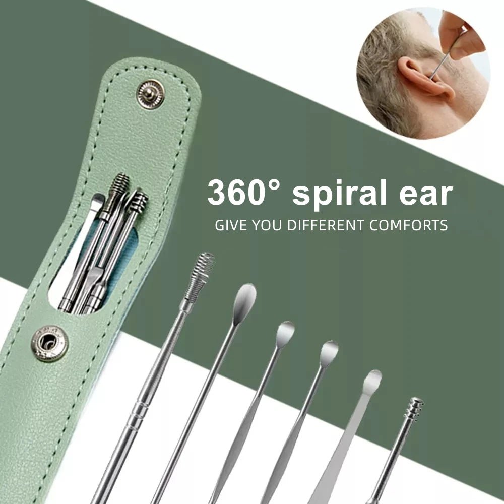 Personal Health Care Ear cleaner Ear Wax Pickers Stainless Steel (6 Pcs/set)