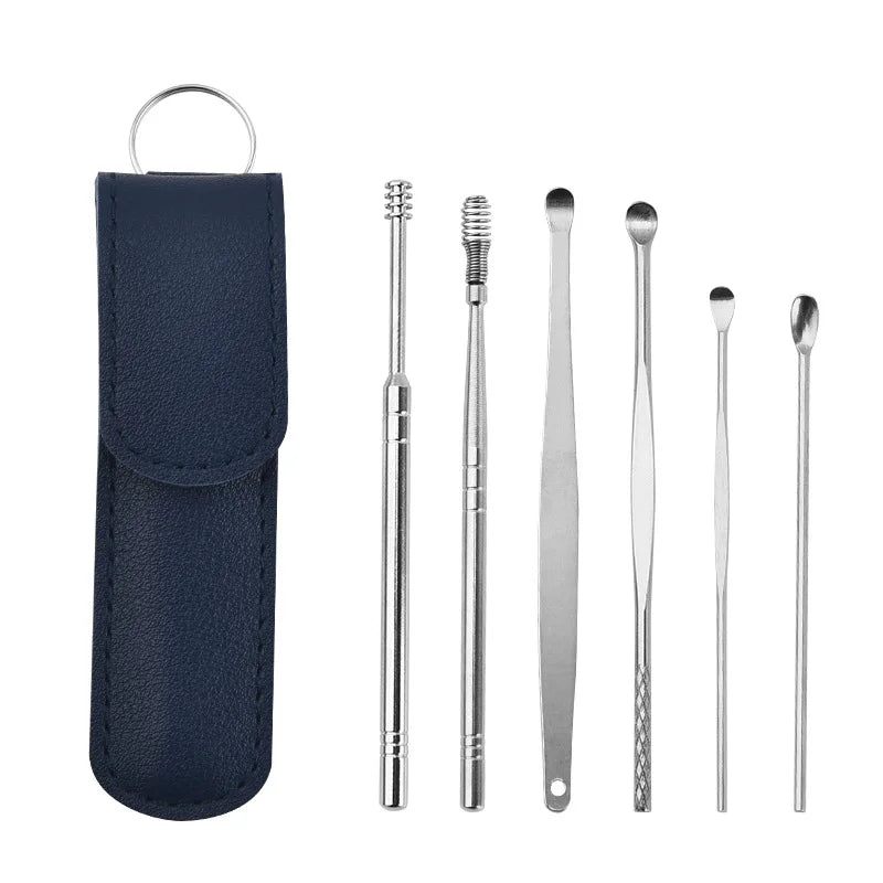 Personal Health Care Ear cleaner Ear Wax Pickers Stainless Steel (6 Pcs/set)