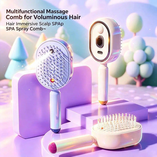 Personal Health Care 3-in-1 Electric Spray Scalp Massage Comb with Essential Oil Mist
