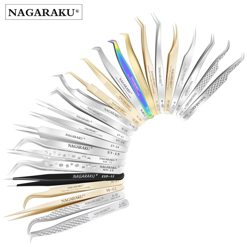 Personal Health Care Eyelash 3D Extension Tweezers - Stainless Steel - Accurate Clip