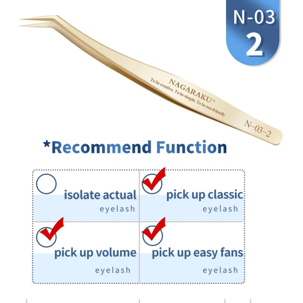 Personal Health Care Eyelash 3D Extension Tweezers - Stainless Steel - Accurate Clip