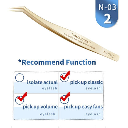 Personal Health Care Eyelash 3D Extension Tweezers - Stainless Steel - Accurate Clip