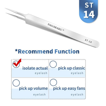 Personal Health Care Eyelash 3D Extension Tweezers - Stainless Steel - Accurate Clip