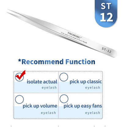 Personal Health Care Eyelash 3D Extension Tweezers - Stainless Steel - Accurate Clip