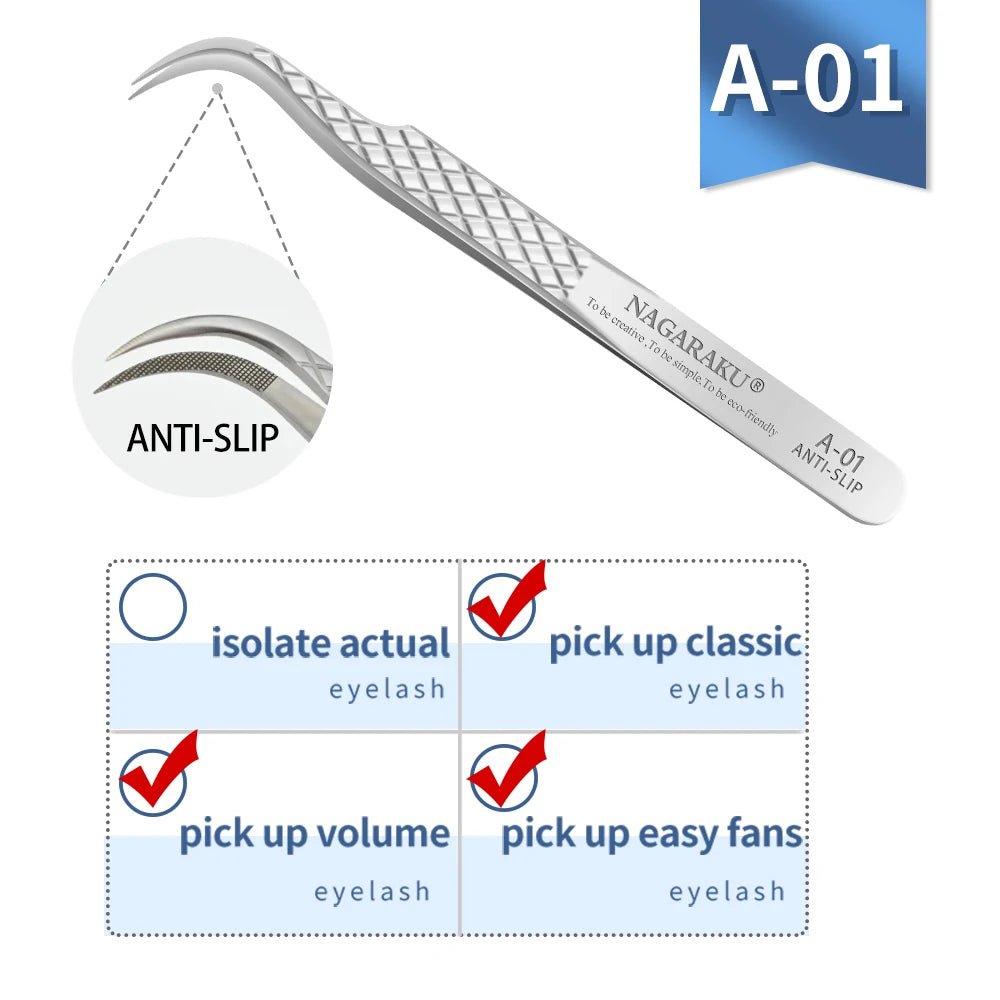Personal Health Care Eyelash 3D Extension Tweezers - Stainless Steel - Accurate Clip