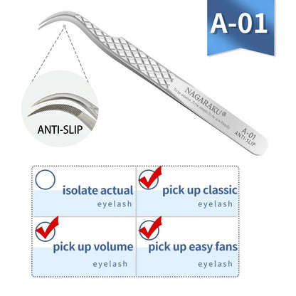 Personal Health Care Eyelash 3D Extension Tweezers - Stainless Steel - Accurate Clip